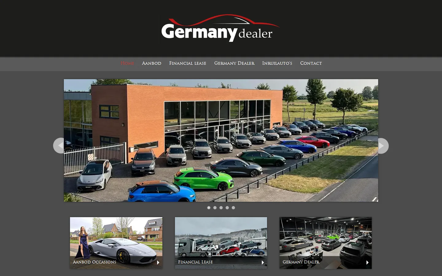 De huidige homepage van germanydealer.nl op een computer